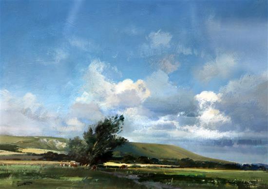 § Frank Wootton (1911-1978) Looking towards Firle Beacon 12 x 16in.